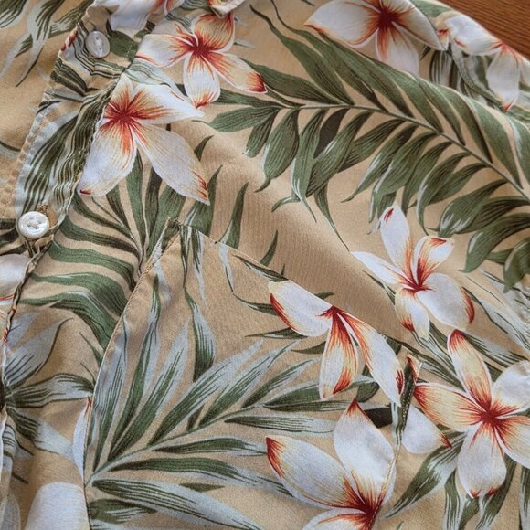 J Crew Men's Linen Shirt Size L Hawaiian Floral Tropical Classic Fit Multicolor - Picture 4 of 11